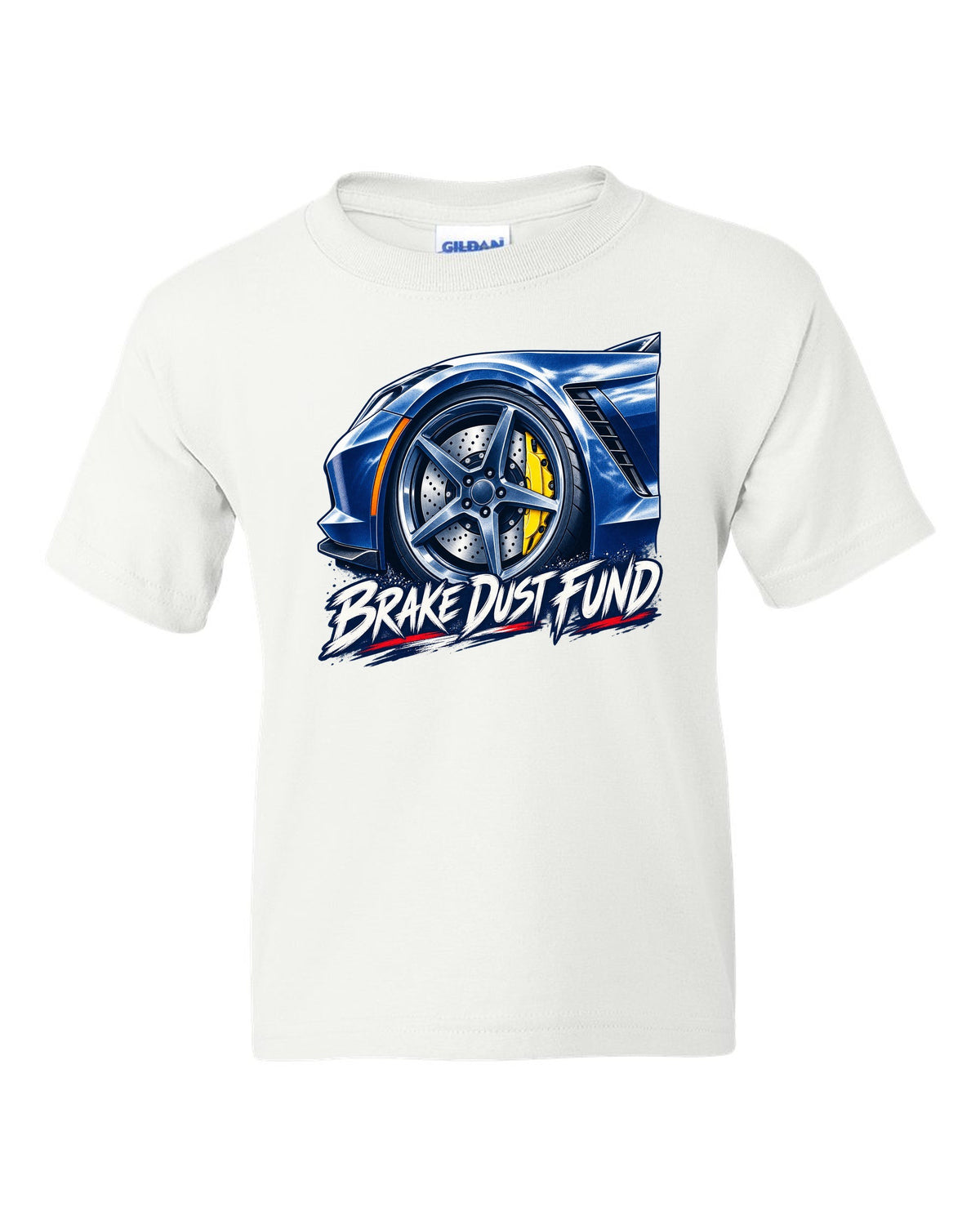 Exploded cutaway engine print of a 1970 Chevrolet Corvette C3 Stingray LS5 with Big Block 454 text white kids tee front view with the design