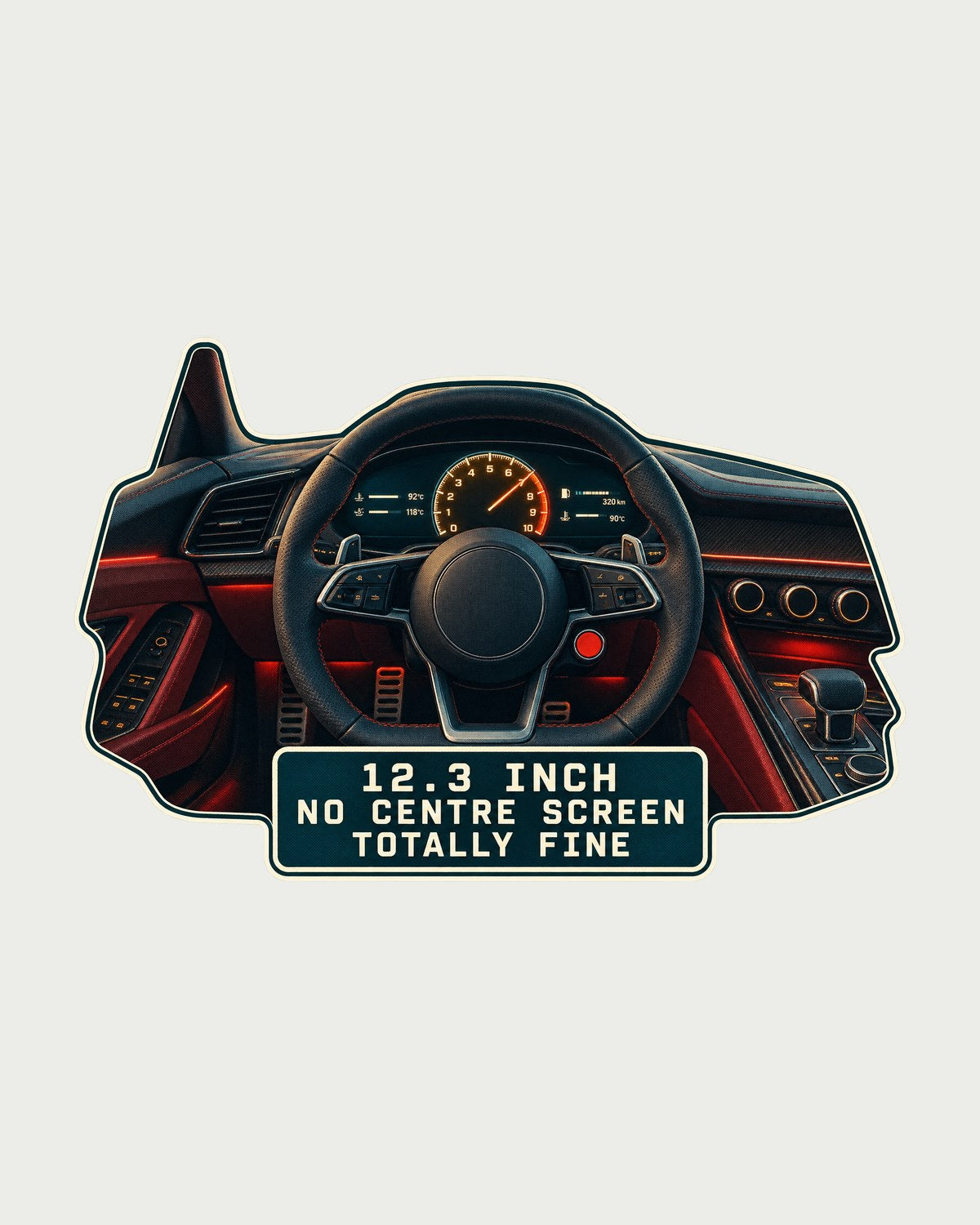 Audi R8 V10 Type 4S Virtual Cockpit Tee, 12.3 Inch Gauge Shirt design only