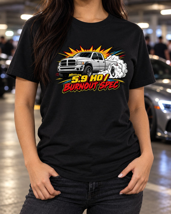 Dodge Ram 3rd Gen 5.9 HO Pop-Art Halftone Shirt, Truck Guy Gift T-Shirt Black worn hero