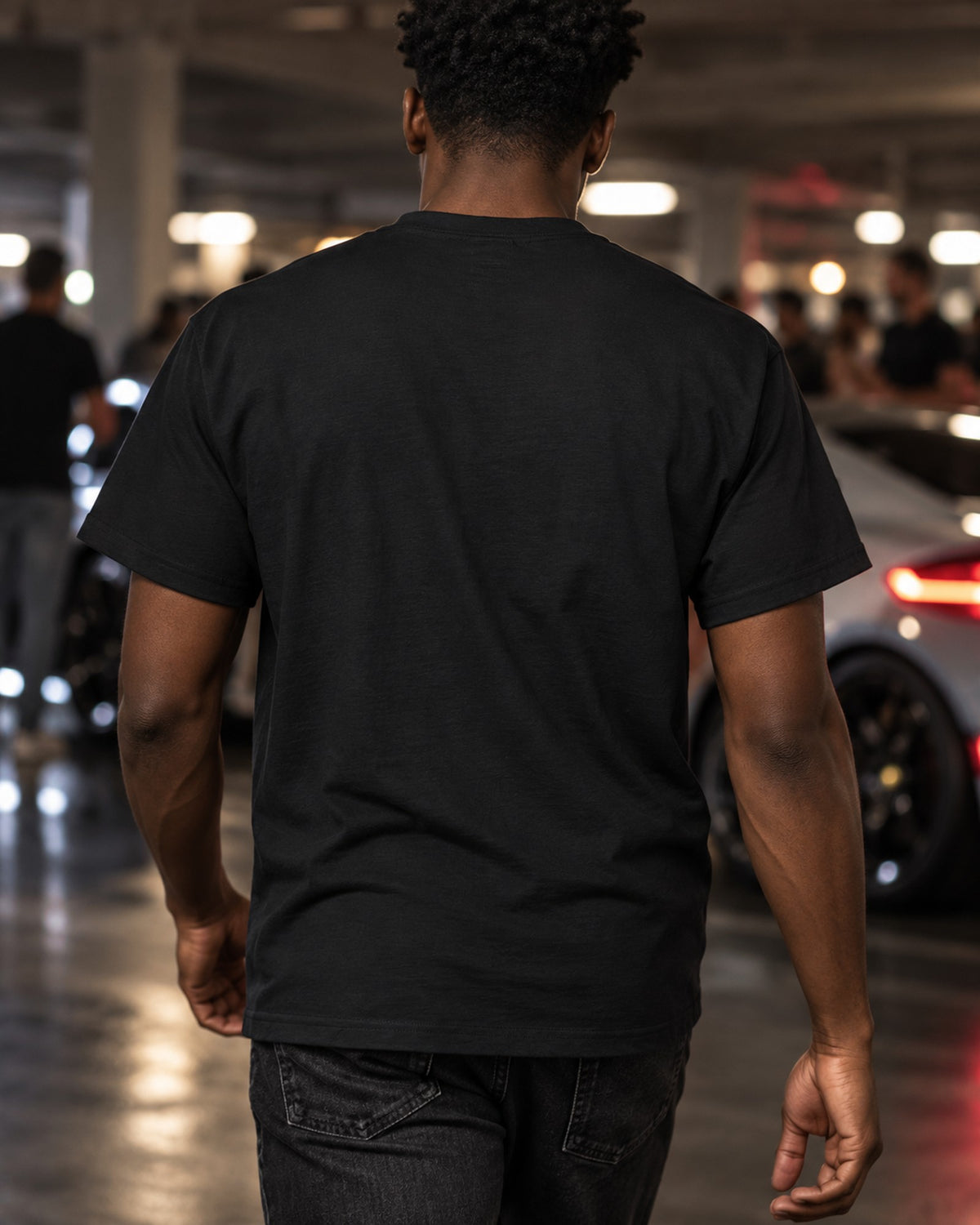 Jaguar E-Type Series 1 1961 Long Bonnet Woodcut Shirt, 3.8 Six T-Shirt Black worn hero