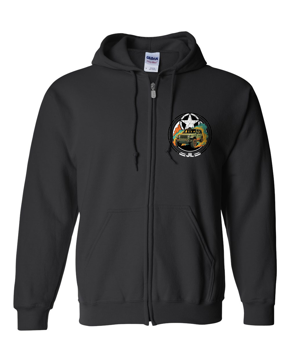 Zip Hoodie Black front