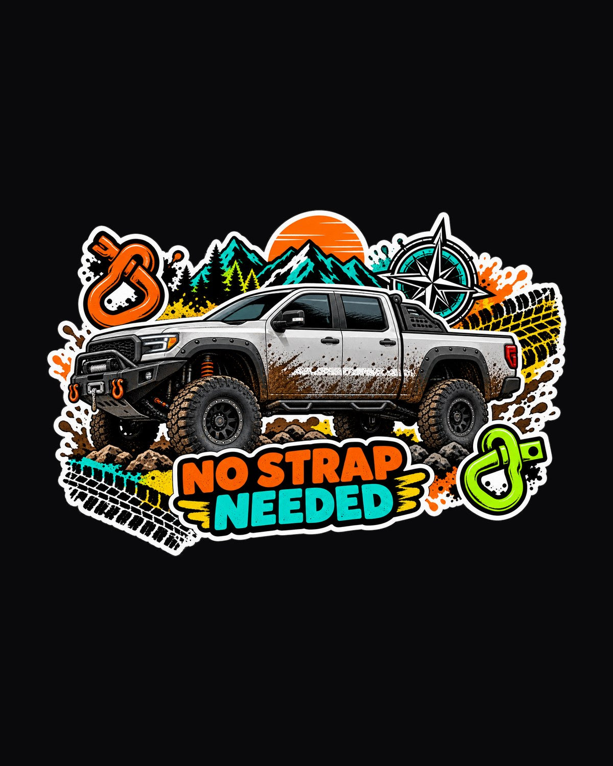 Sticker Bomb Ram Power Wagon 2500 Collage Shirt, No Strap Needed design only
