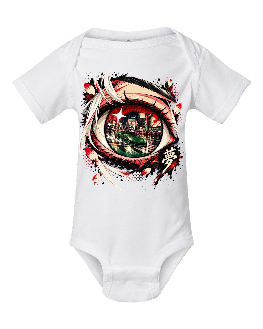 Lamborghini Huracán Anime Girl Baby Onesie White front