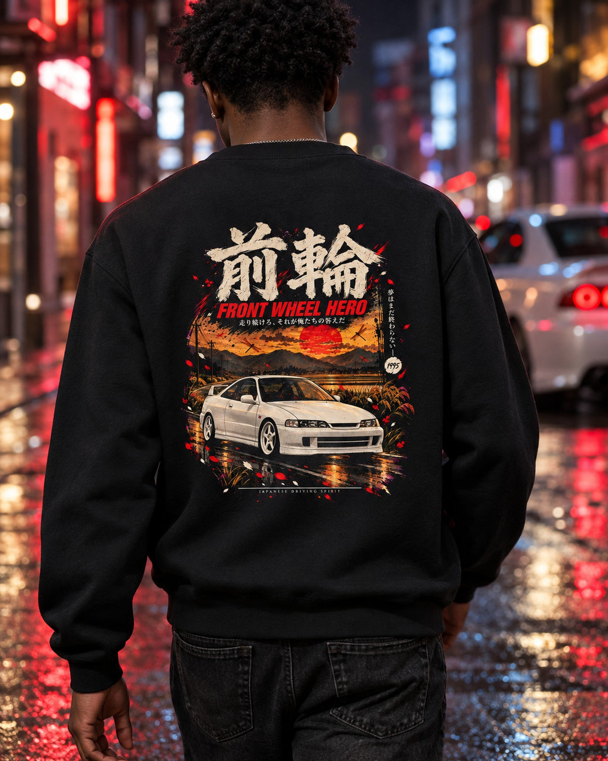Honda Integra Type R DC2 Front Wheel Hero Shirt, Hoodie & More Crewneck Black worn hero
