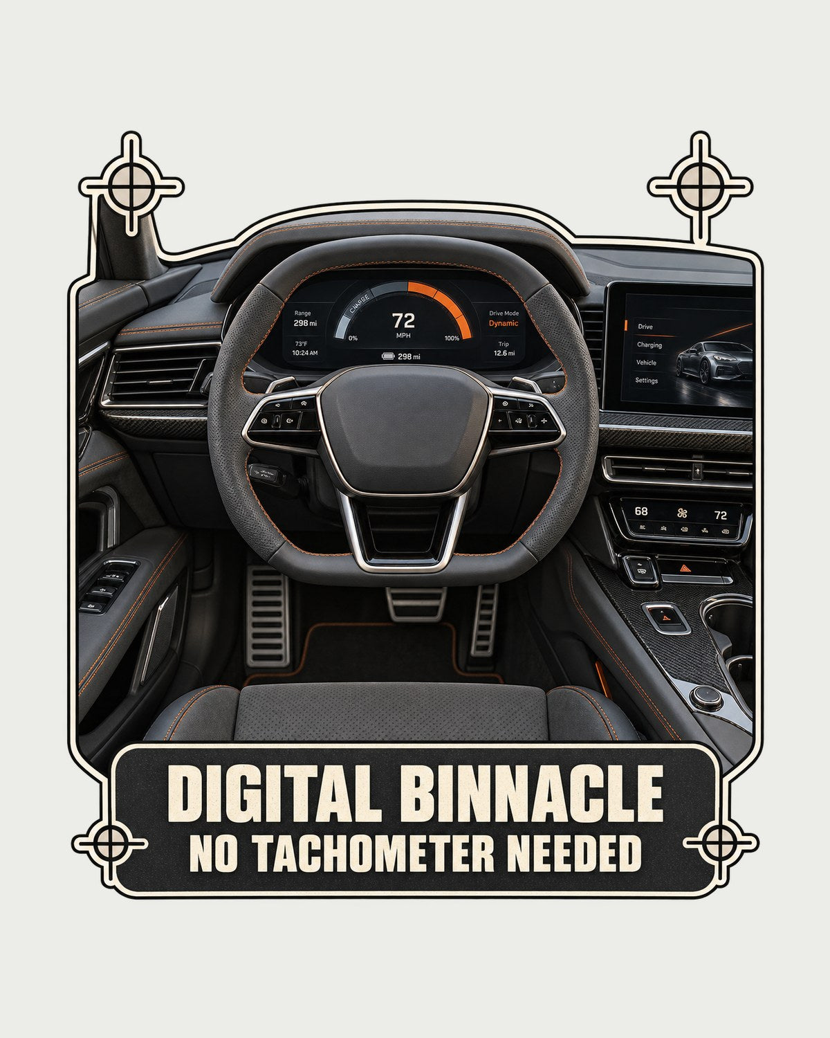Audi RS e-tron GT Digital Binnacle Cockpit Tee, Gauge Shirt design only
