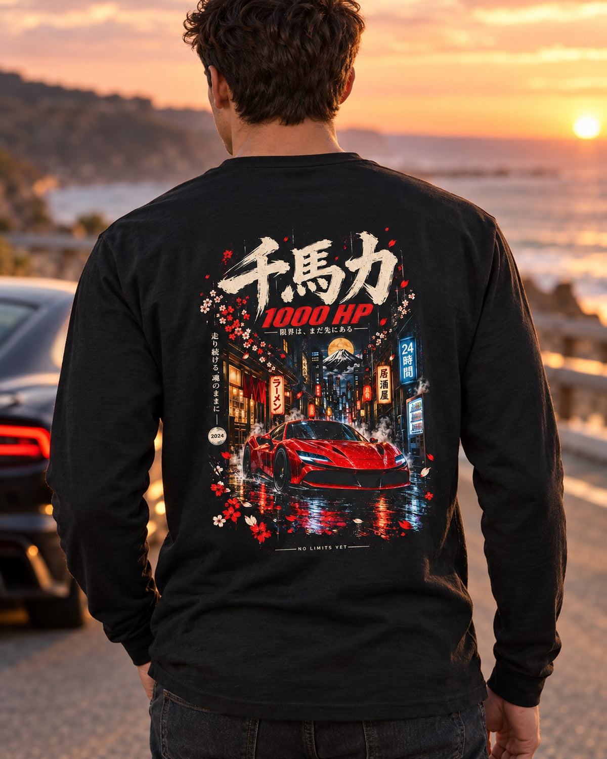 Ferrari SF90 1000 HP Shirt, Hoodie & More Long Sleeve Black worn hero