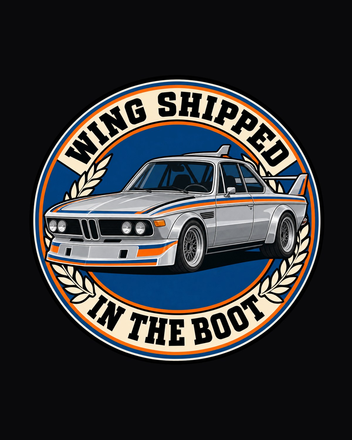BMW 3.0 CSL E9 Boot Wing Varsity Crest Shirt, Classic BMW Gift design only