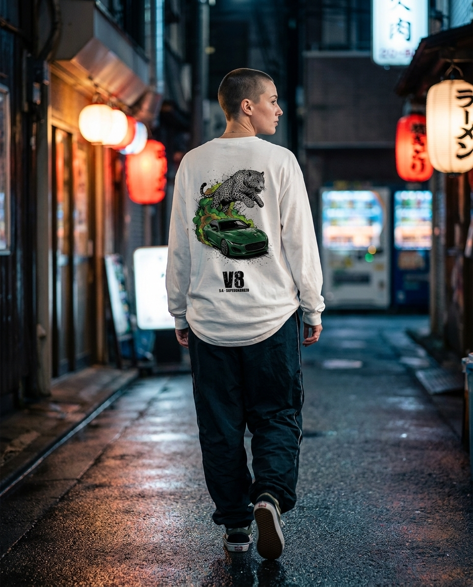 White Long-Sleeve Tee street