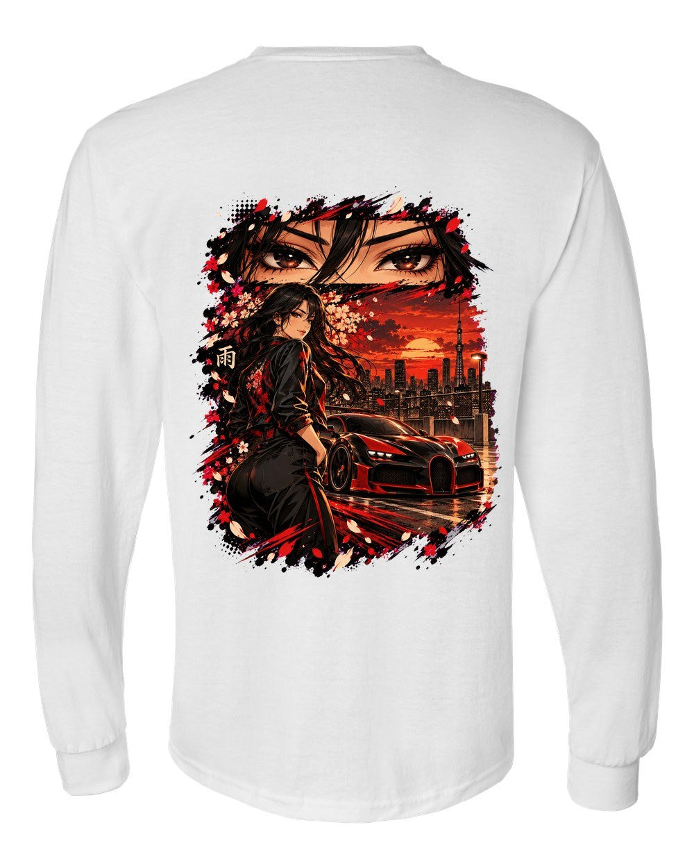 Bugatti Veyron Anime Girl Long Sleeve White back