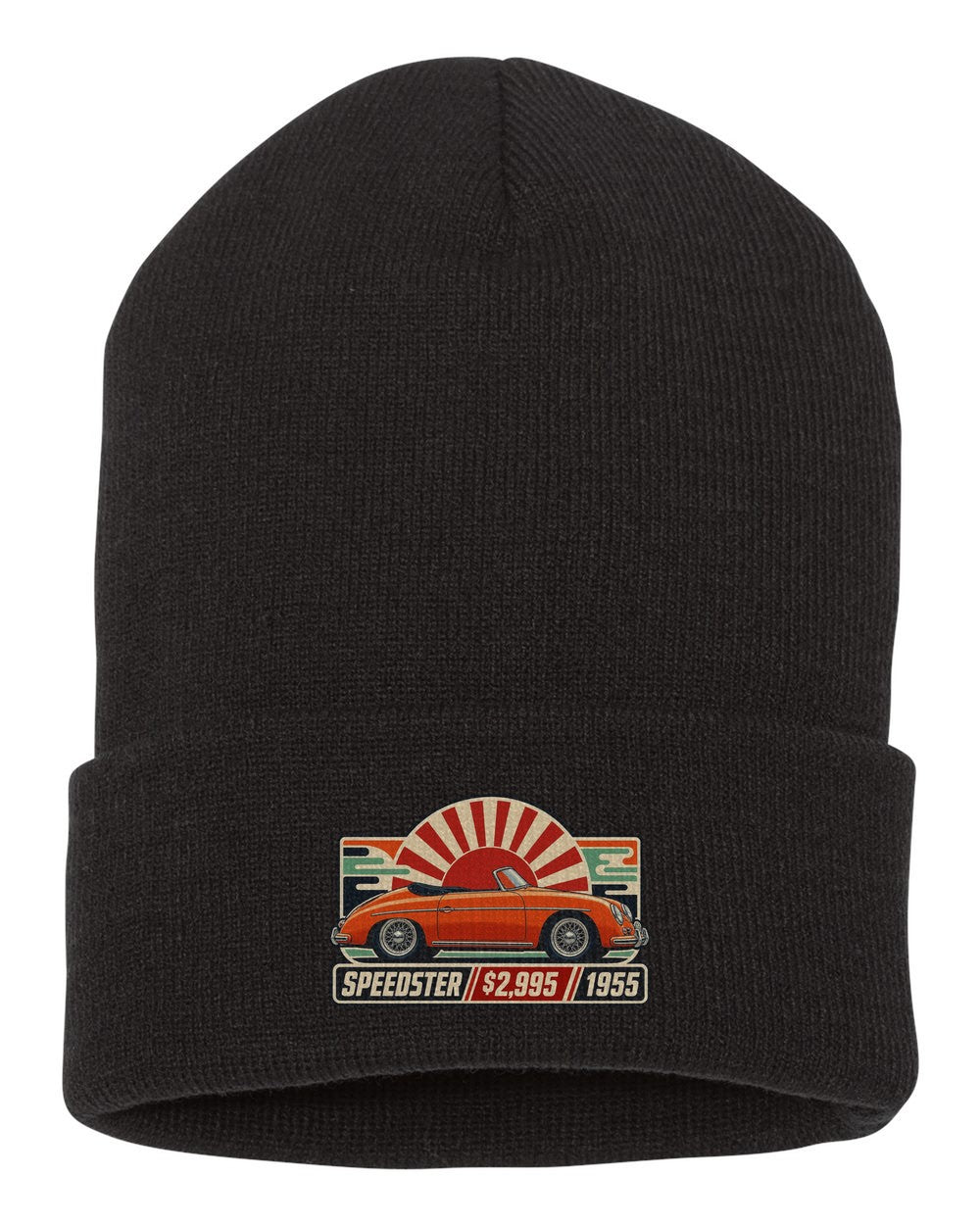 Porsche 911 Five Generations Lineup Shirt, Car Guy Gift black beanie front view with car name