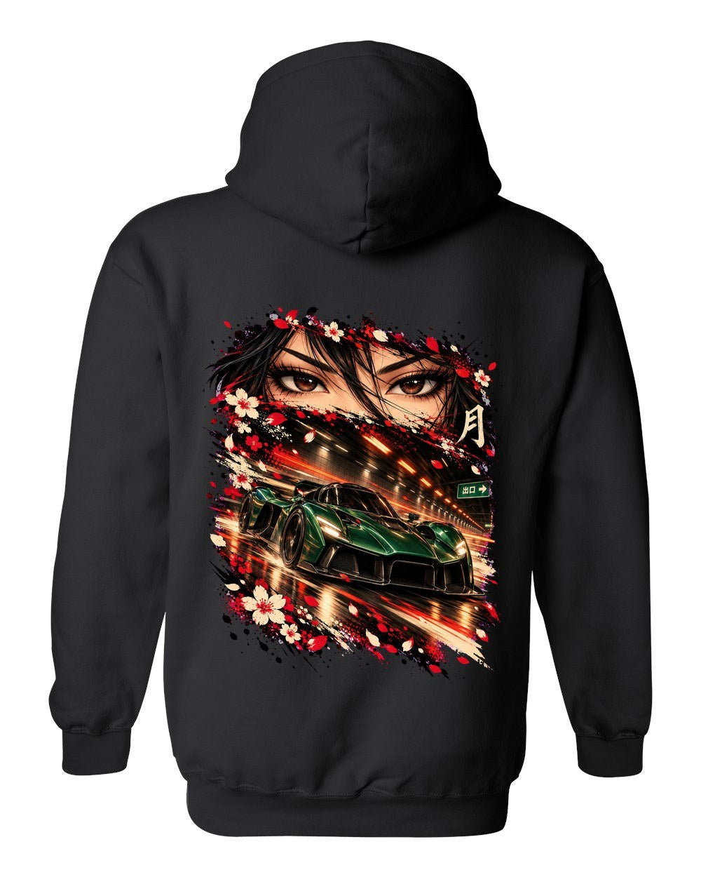 Aston Martin Valkyrie Anime Girl Pull Over Hoodie Black back