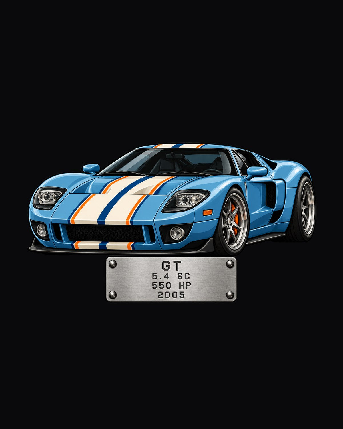 Ford GT 2005 Data Plate Shirt, 5.4 Supercharged Car Guy Tee design only