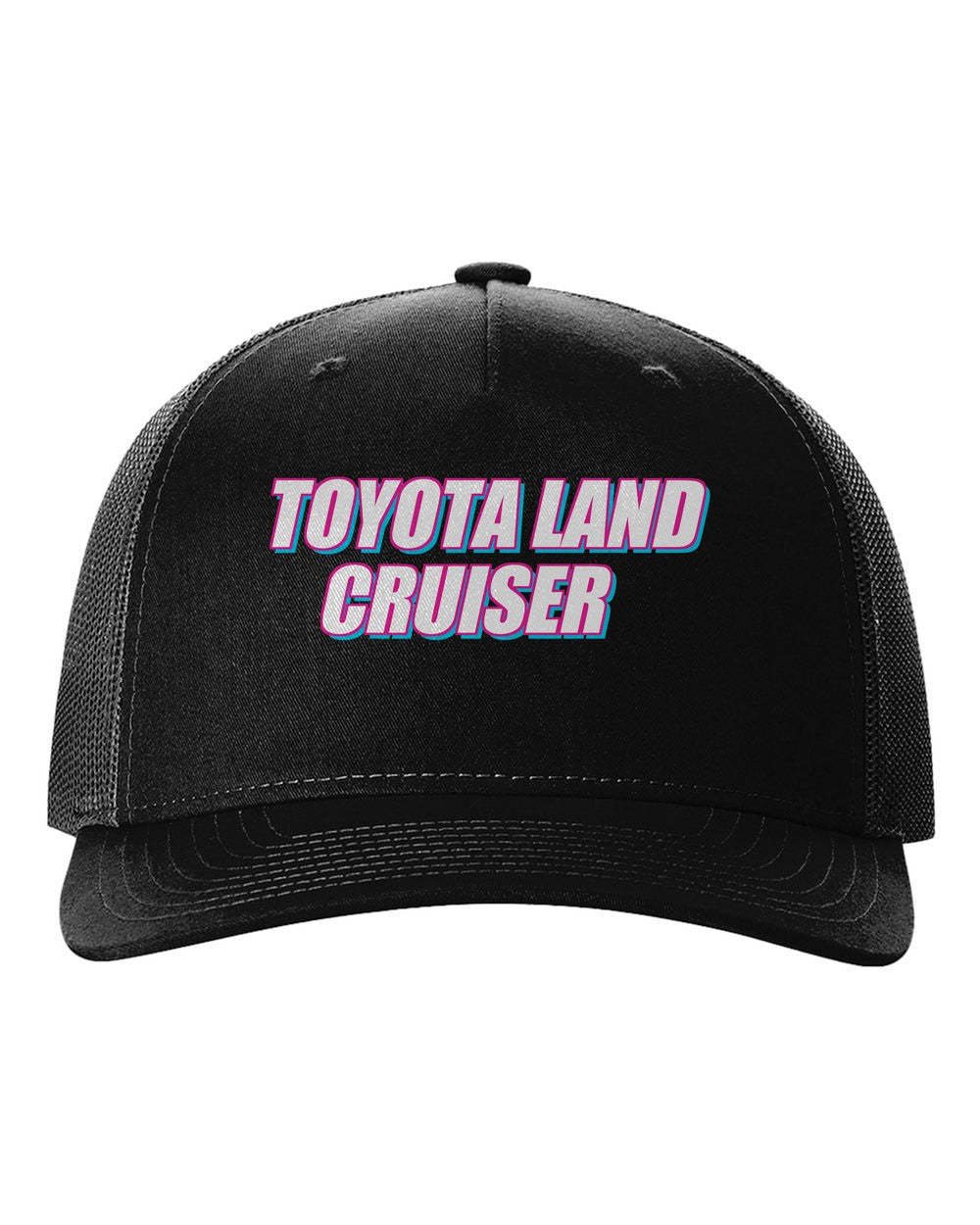 black hat front view with car name