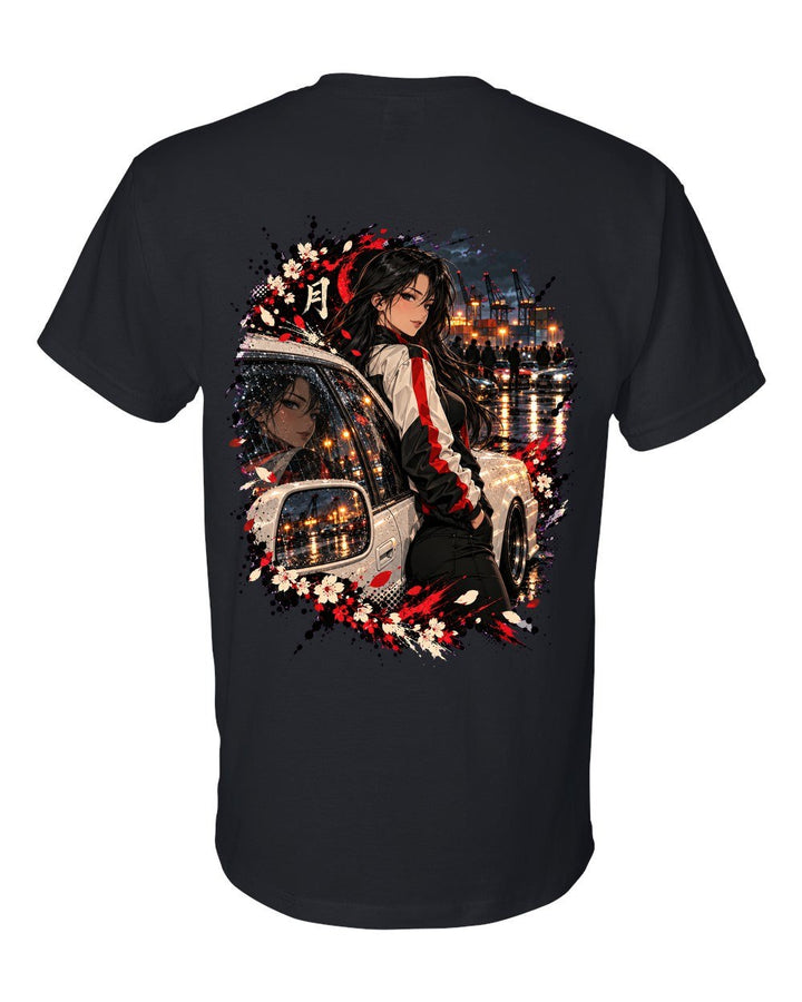 Toyota Chaser JZX100 Anime Girl T-Shirt Black back