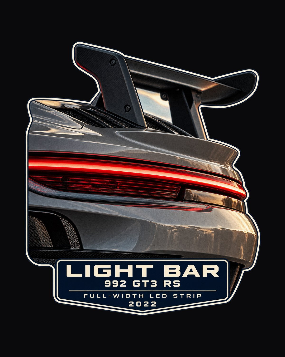 992 GT3 RS Taillight Macro Shirt, Porsche Full-Width LED Tee design only