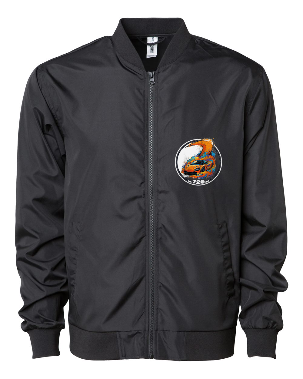 McLaren 720S Papaya Bomber Jacket — Black front emblem