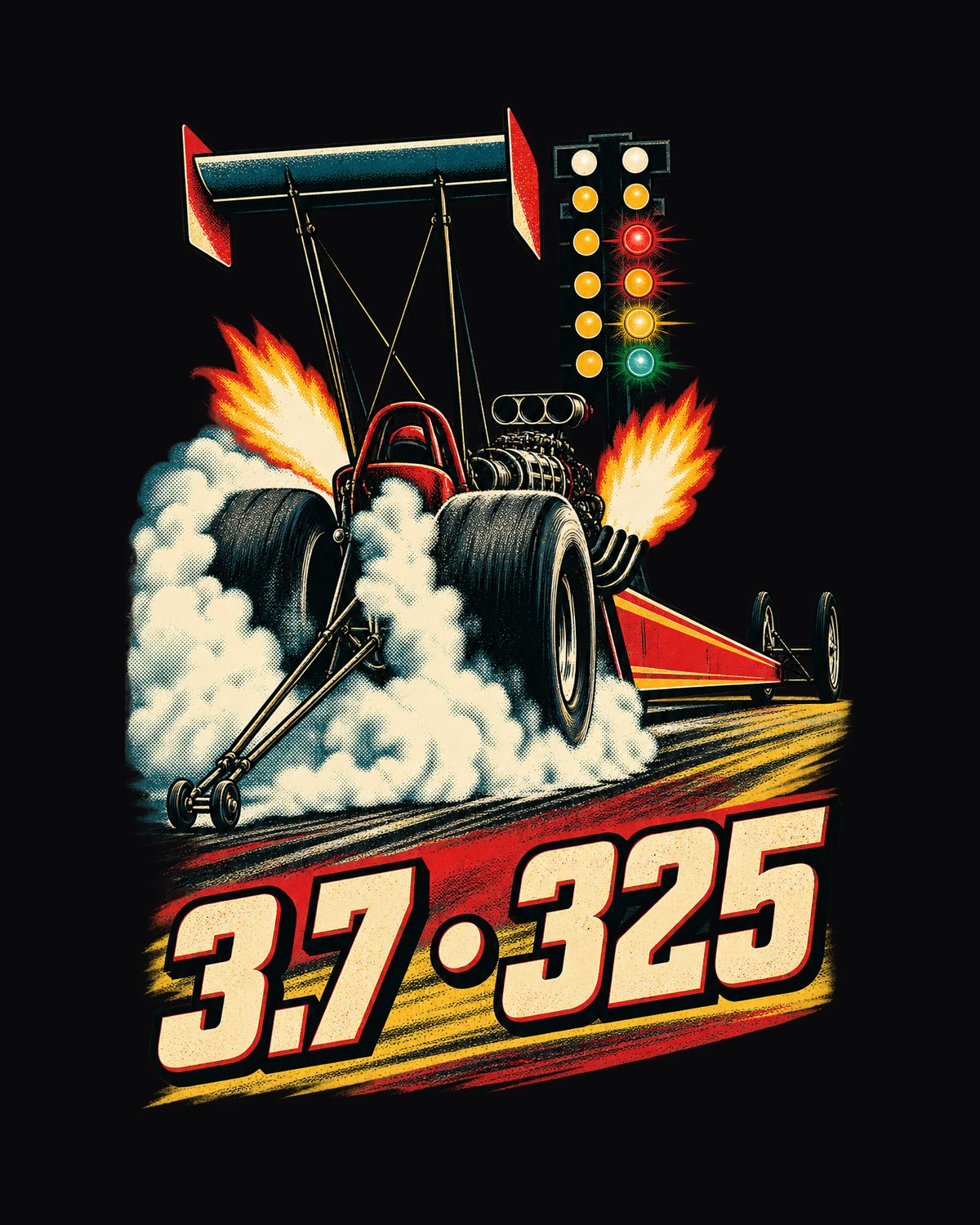 Top Fuel Dragster Christmas Tree Burnout Shirt, Drag Racing design only