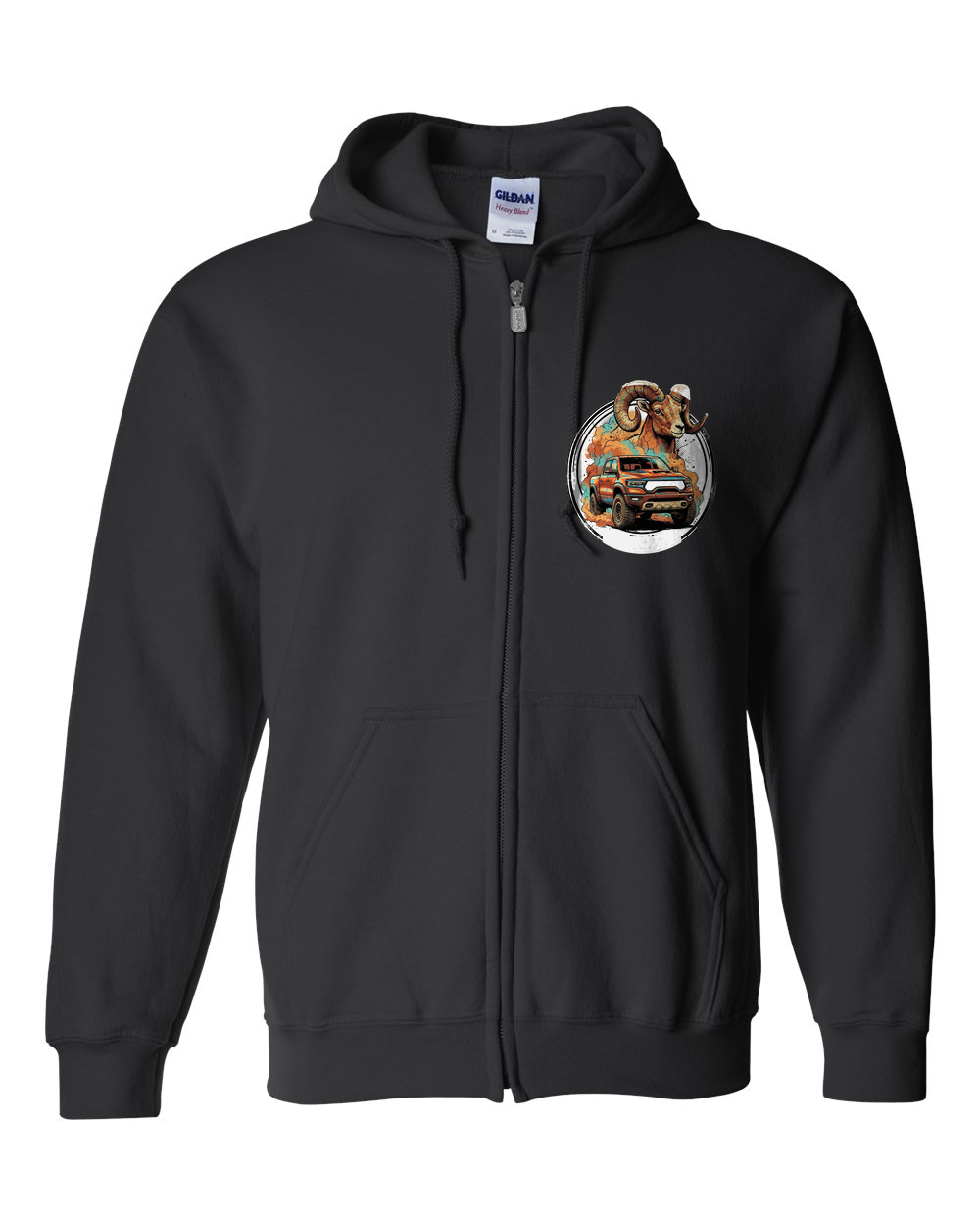 Zip Hoodie Black front
