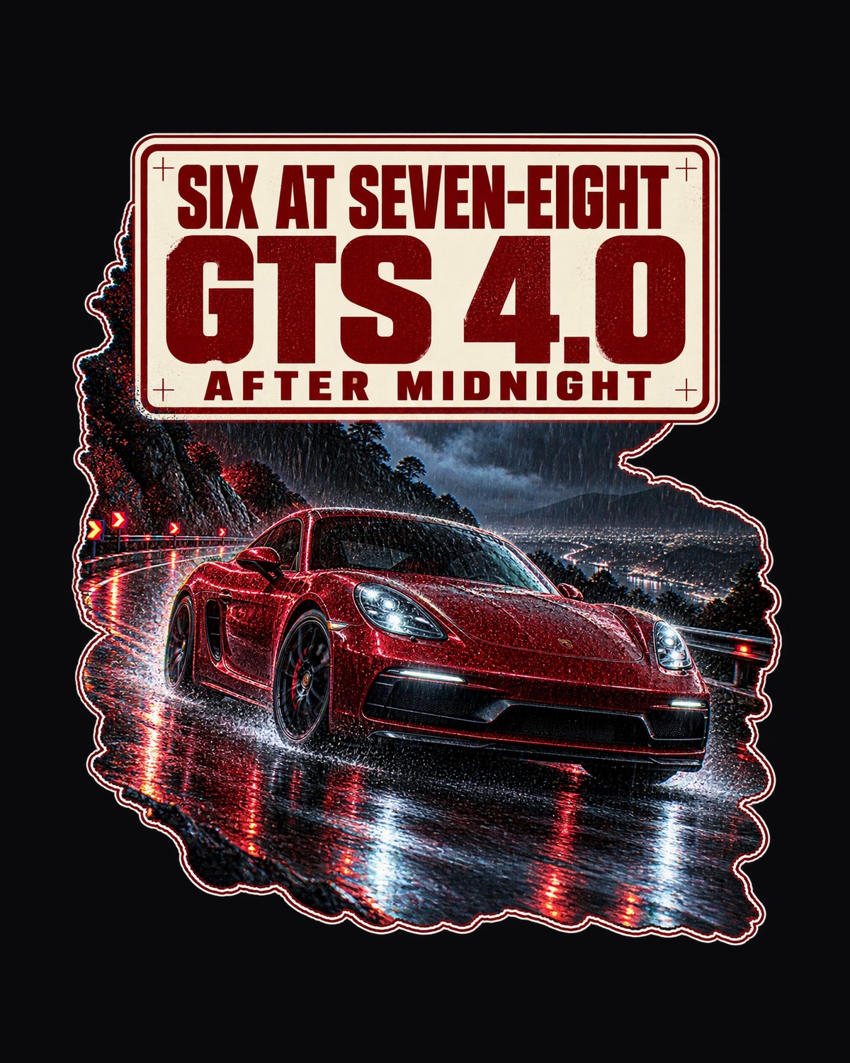 Porsche 718 Cayman GTS 4.0 982 Night Street print Shirt design only