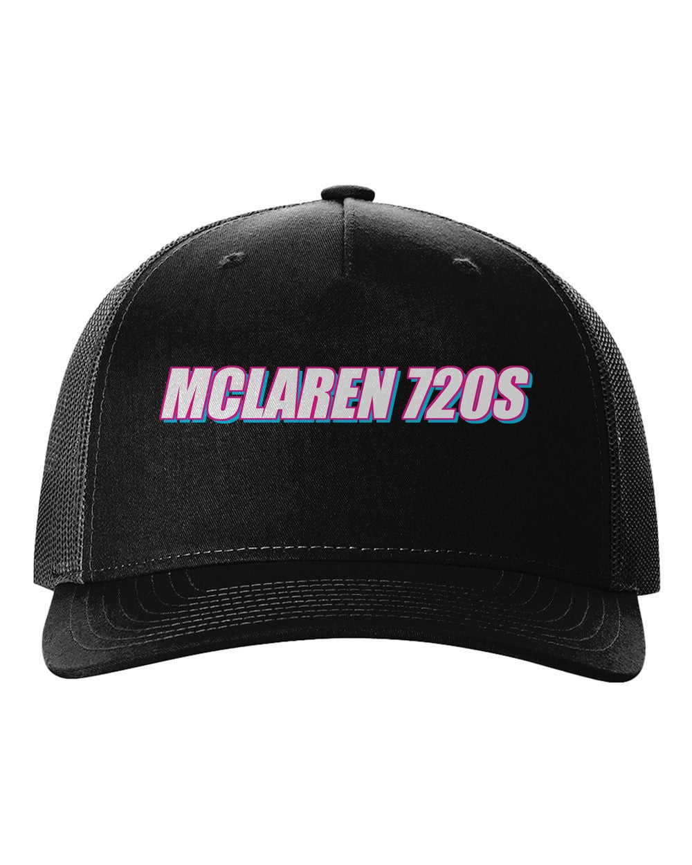 black hat front view with car name