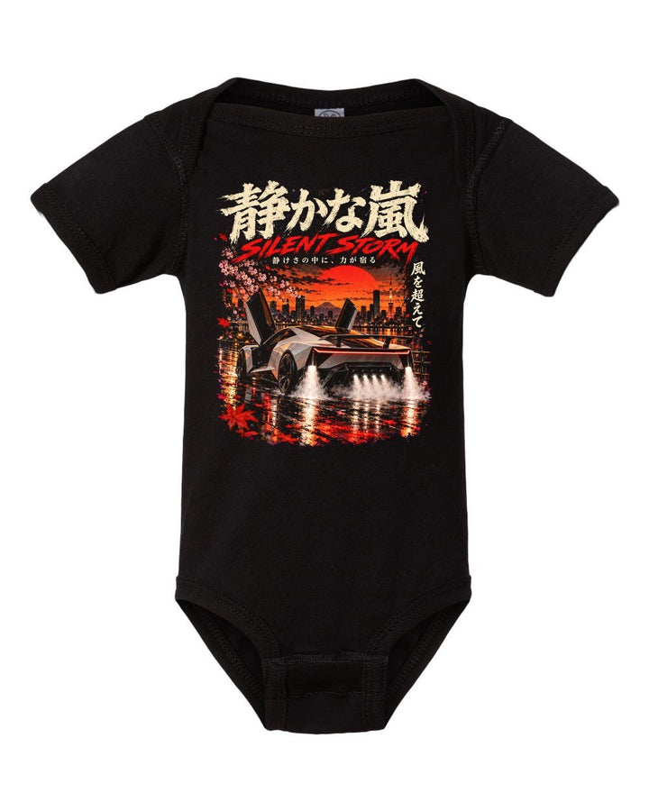 Tesla Roadster Baby Onesie Black front