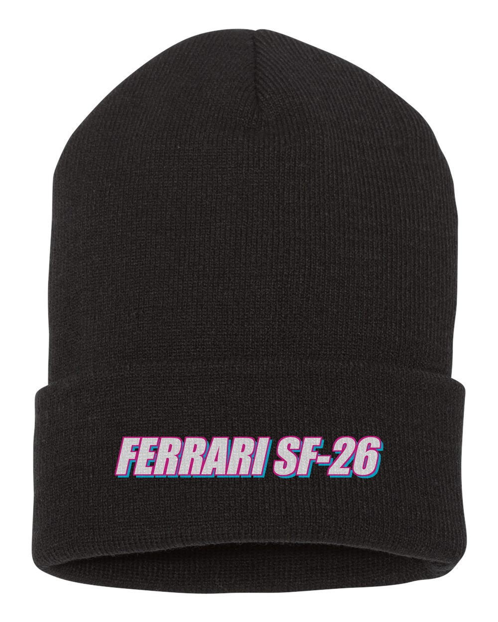Ferrari Sf-26 black beanie front view with car name