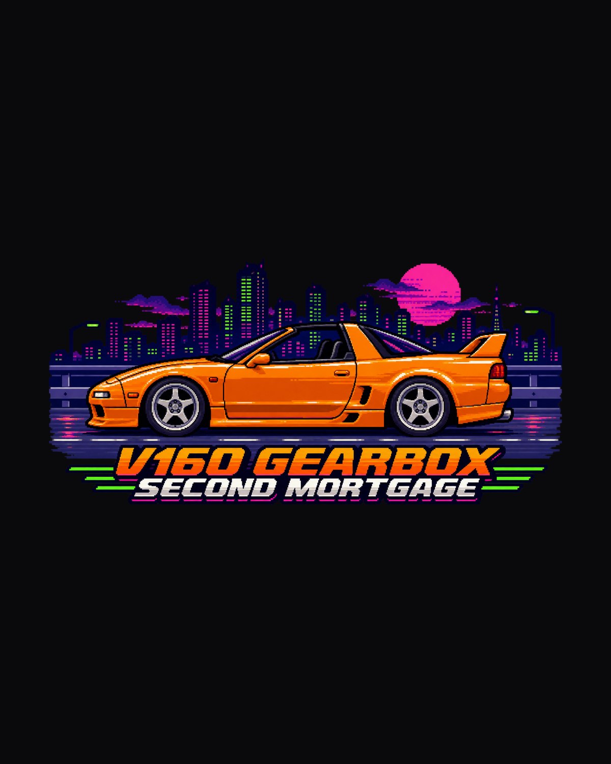Toyota Supra JZA80 V160 Gearbox Second Mortgage Pixel Art Shirt design only