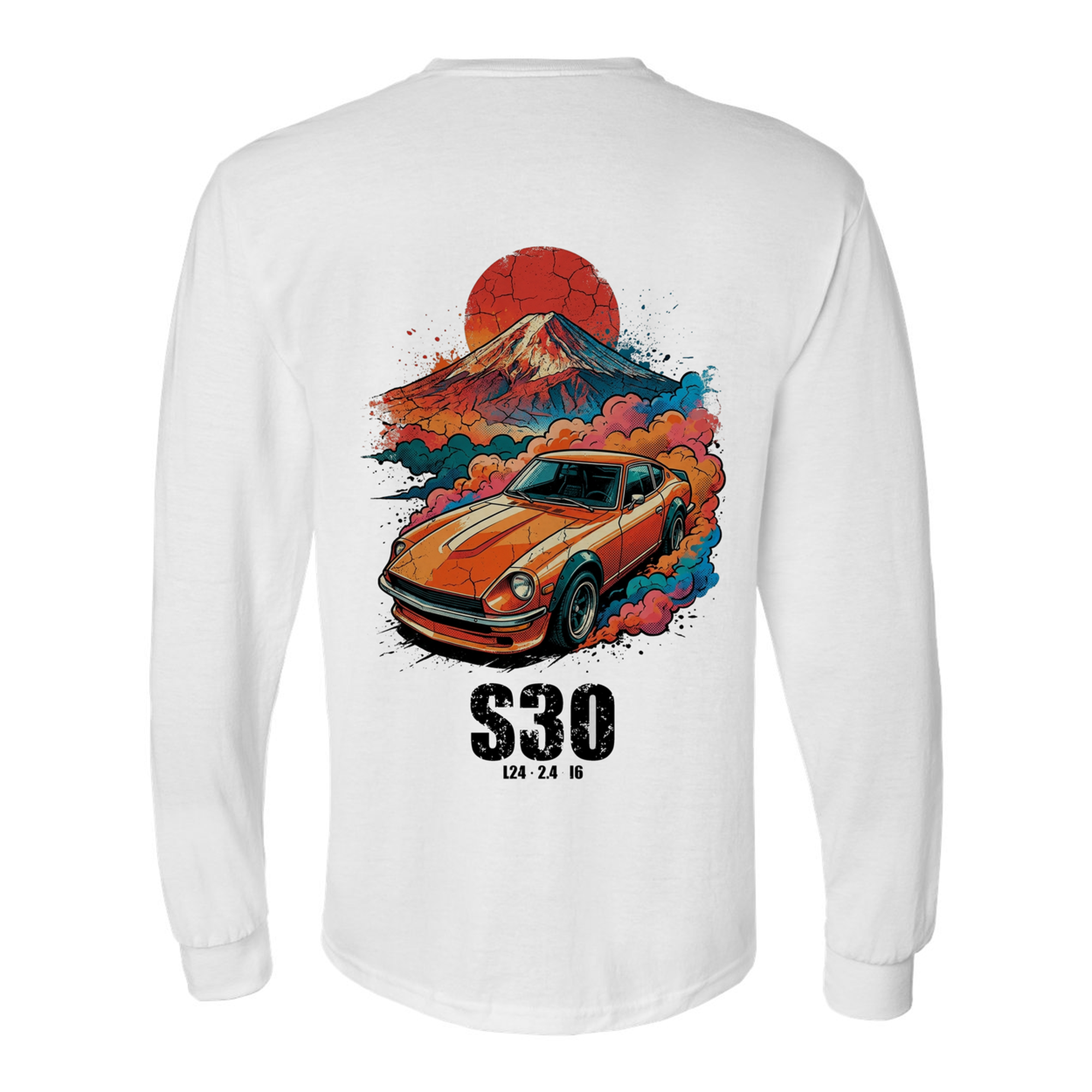 Datsun 240Z Sunrise Long Sleeve T-Shirt — White back