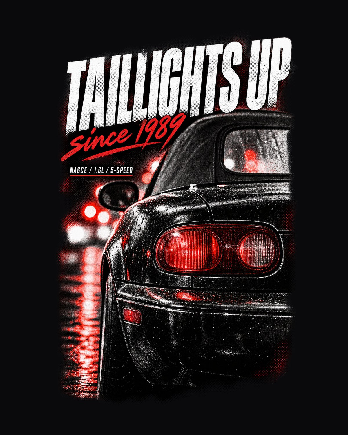 Mazda MX-5 NA Taillight Macro Shirt, NA6CE 5-Speed design only
