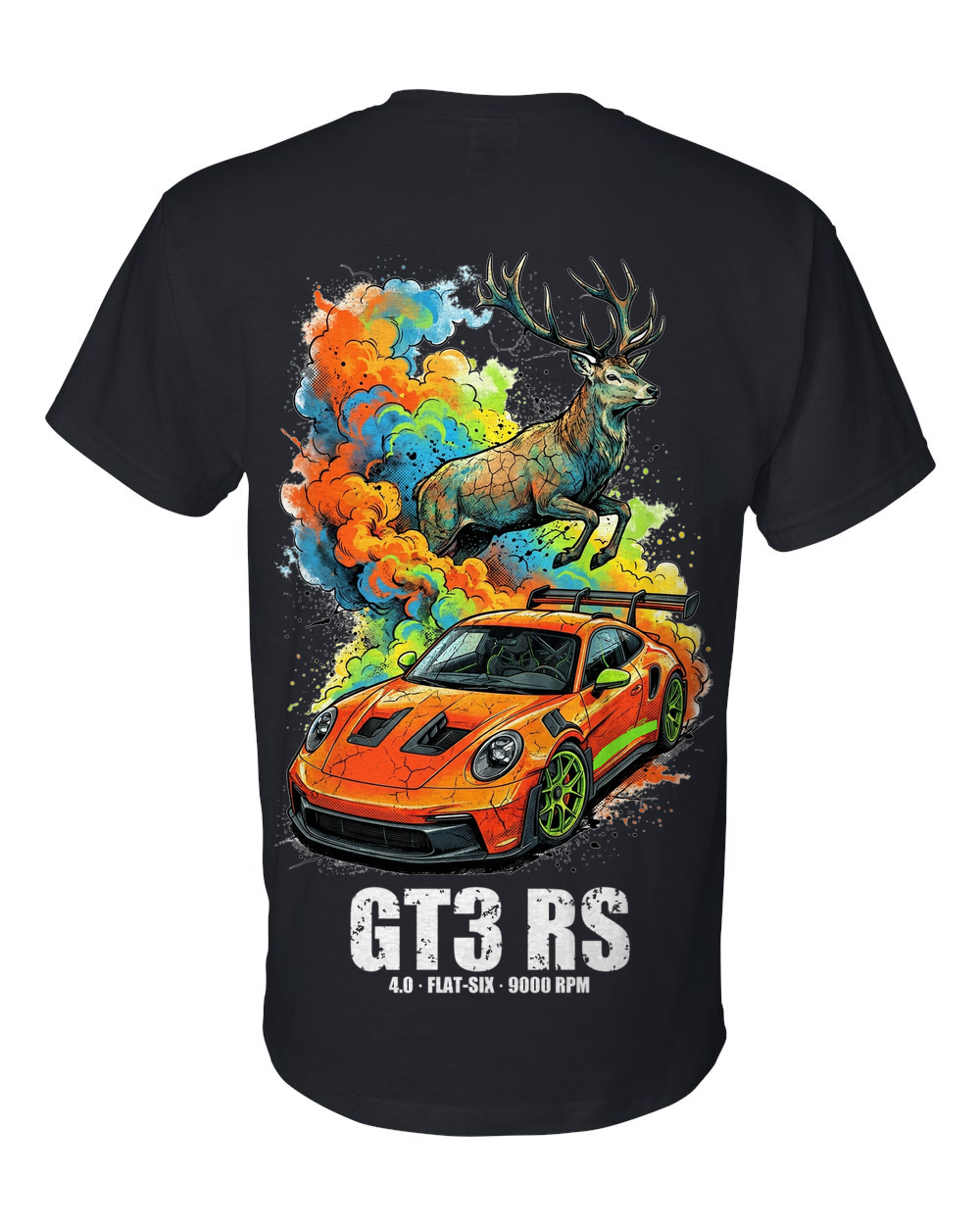 Porsche 911 GT3 RS Stag T-Shirt — Black back