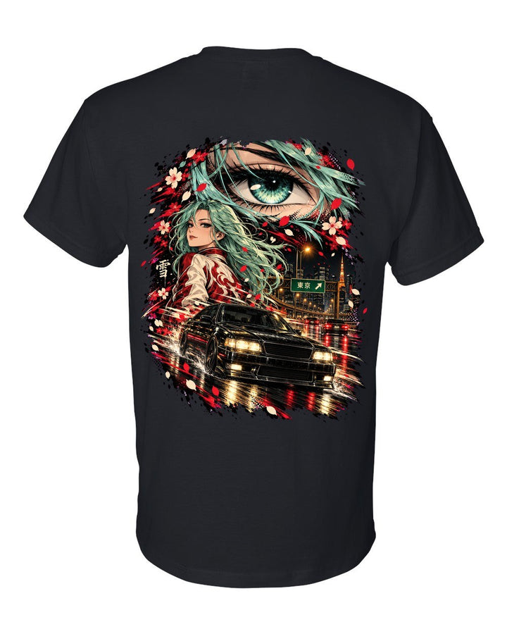 BMW M5 E39 Anime Girl T-Shirt Black back