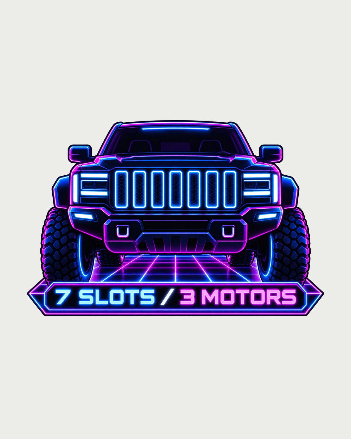 Seven Slot Neon Grille Shirt for GMC Hummer EV Owners design only