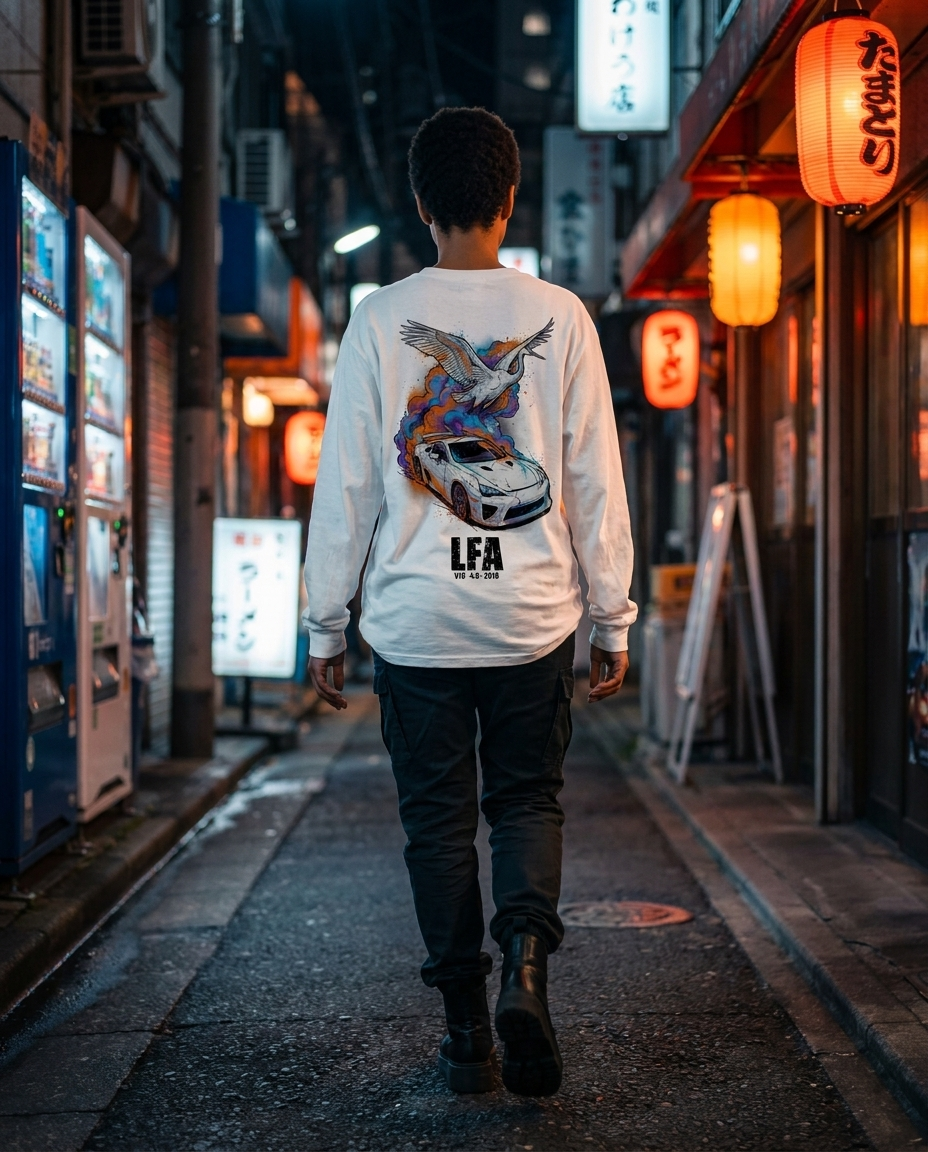 White Long-Sleeve Tee street