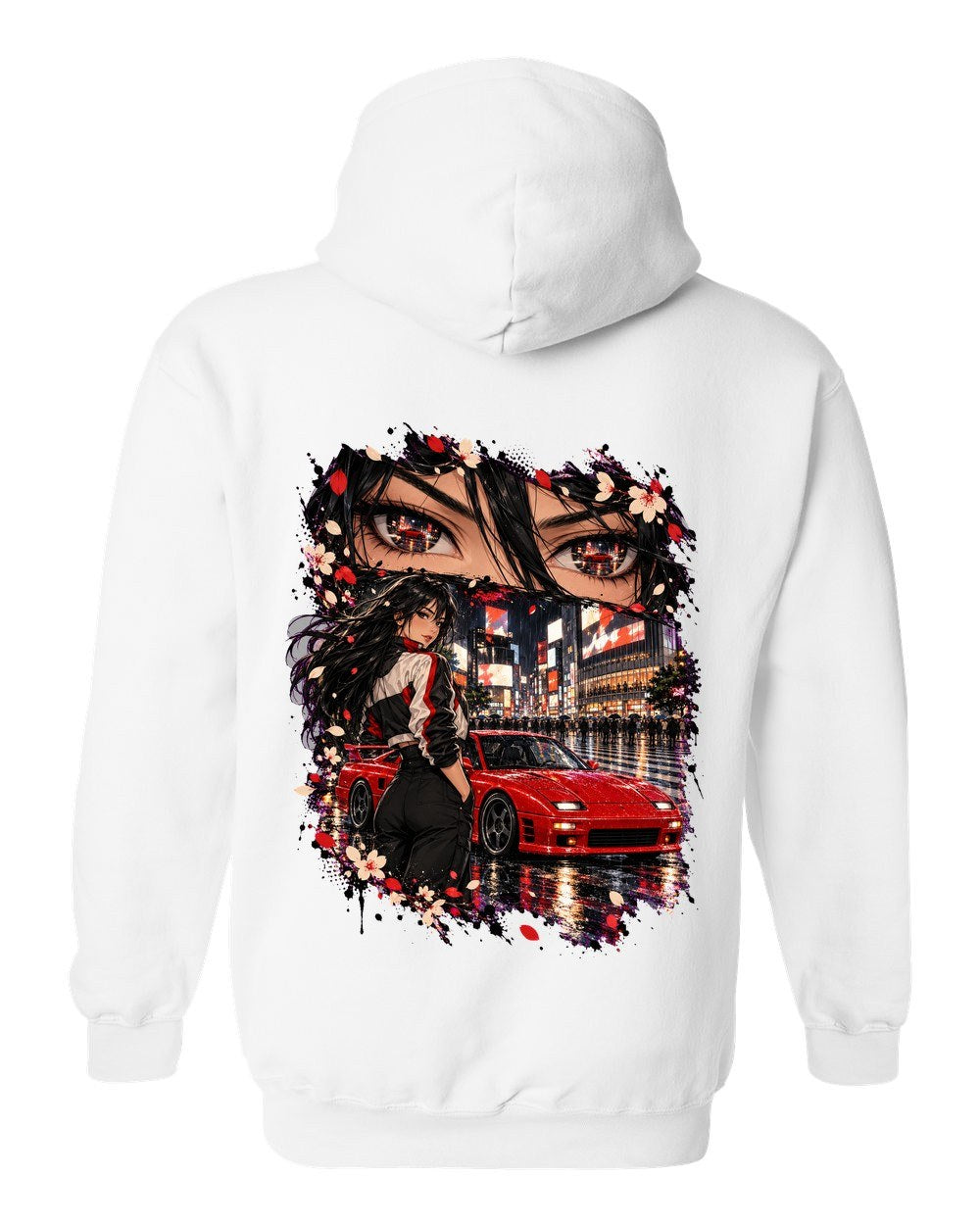 Mitsubishi 3000GT VR-4 Anime Girl Pull Over Hoodie White back