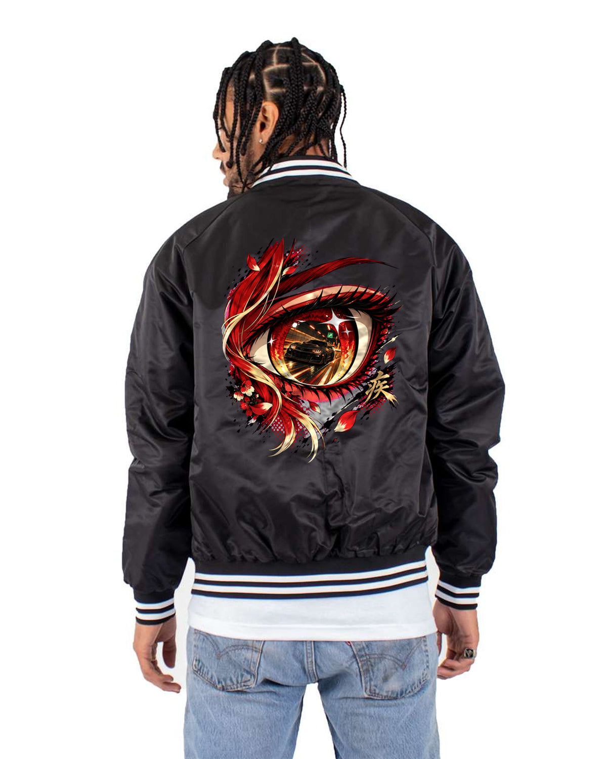 Chevrolet Camaro ZL1 1LE Anime Girl Shirt, Hoodie & More Bomber Jacket Black back