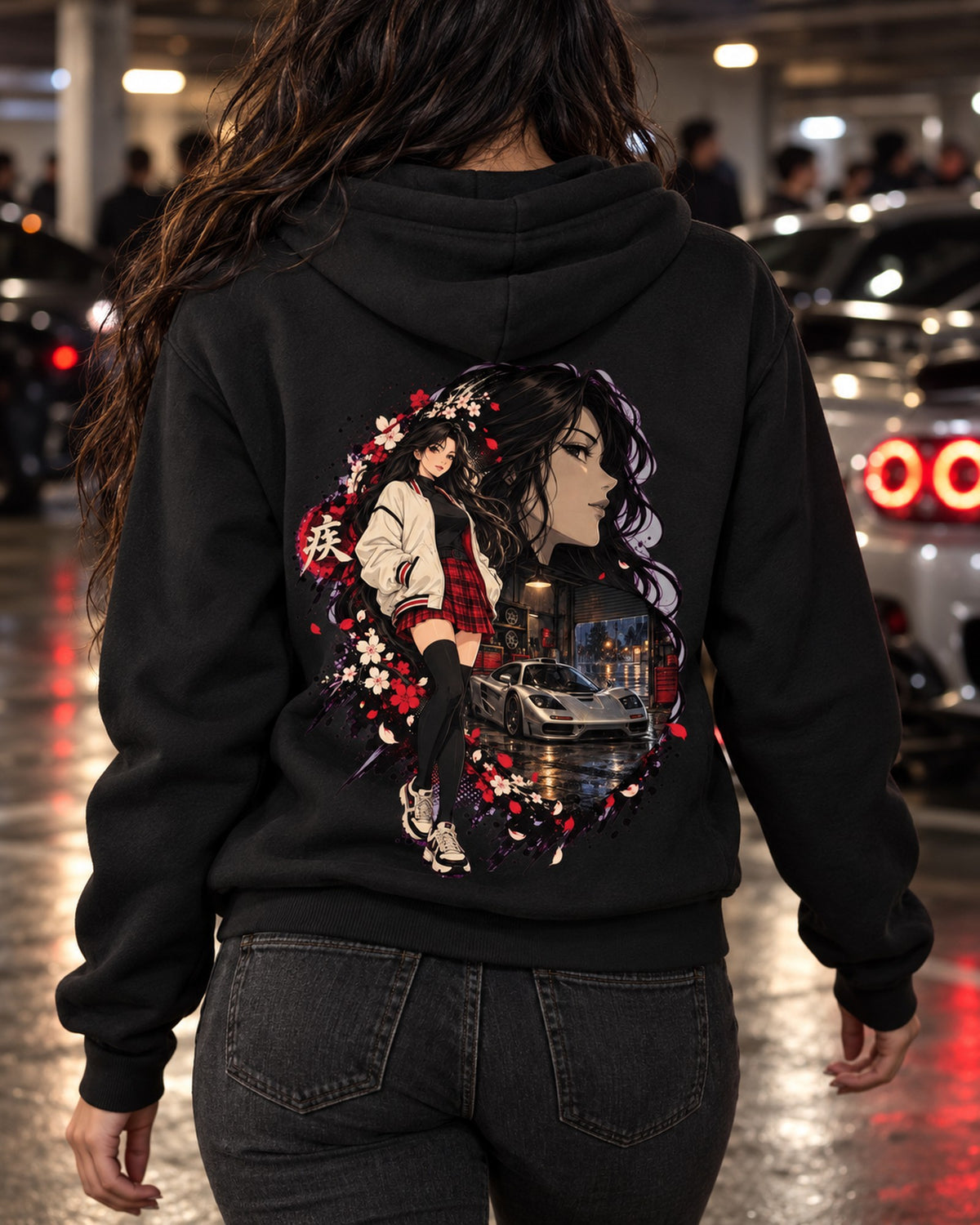 McLaren F1 Anime Girl Shirt, Hoodie & More Zip Hoodie Black worn hero