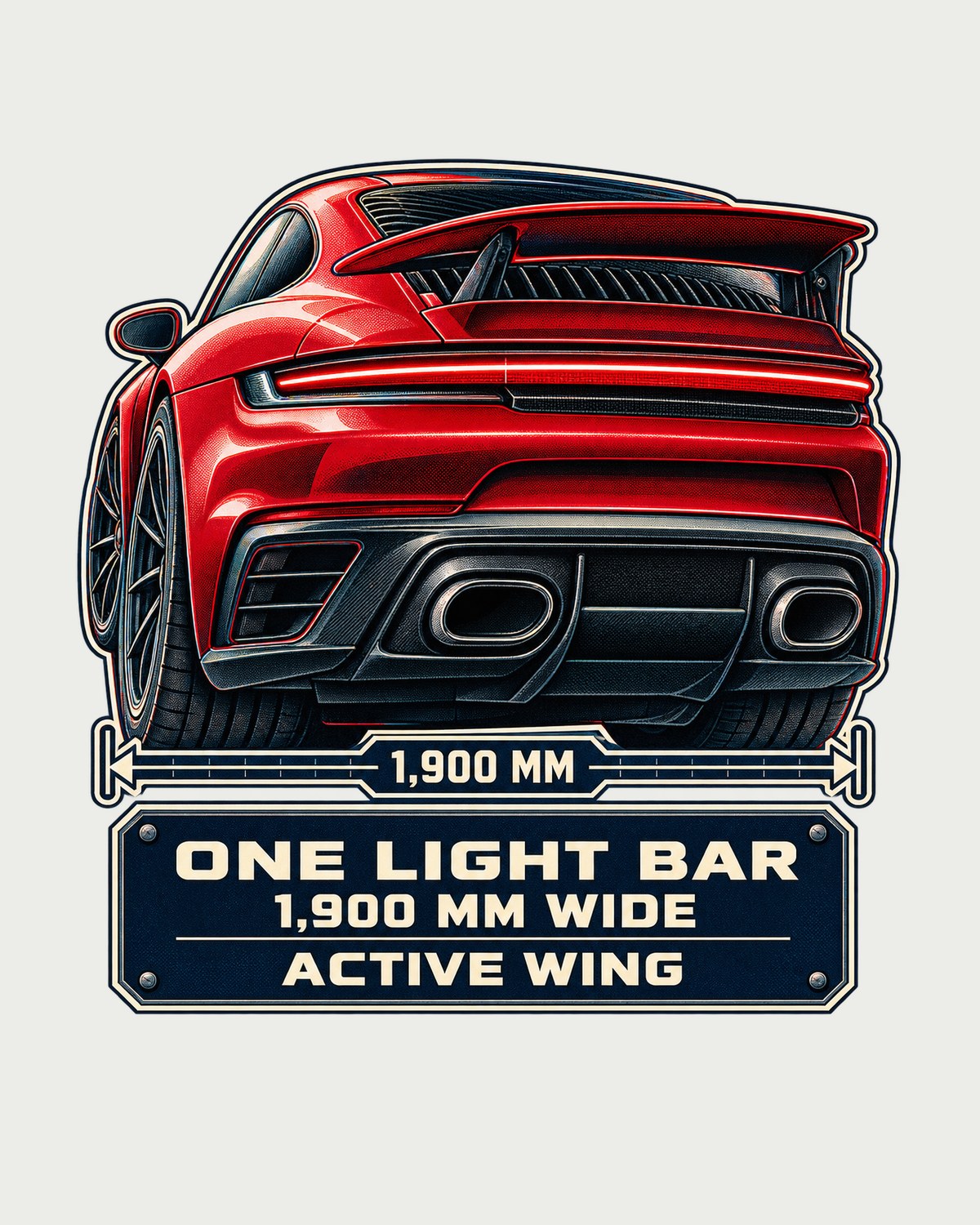 Porsche 992 Turbo S Taillight Detail Macro Tee, Car Gift design only
