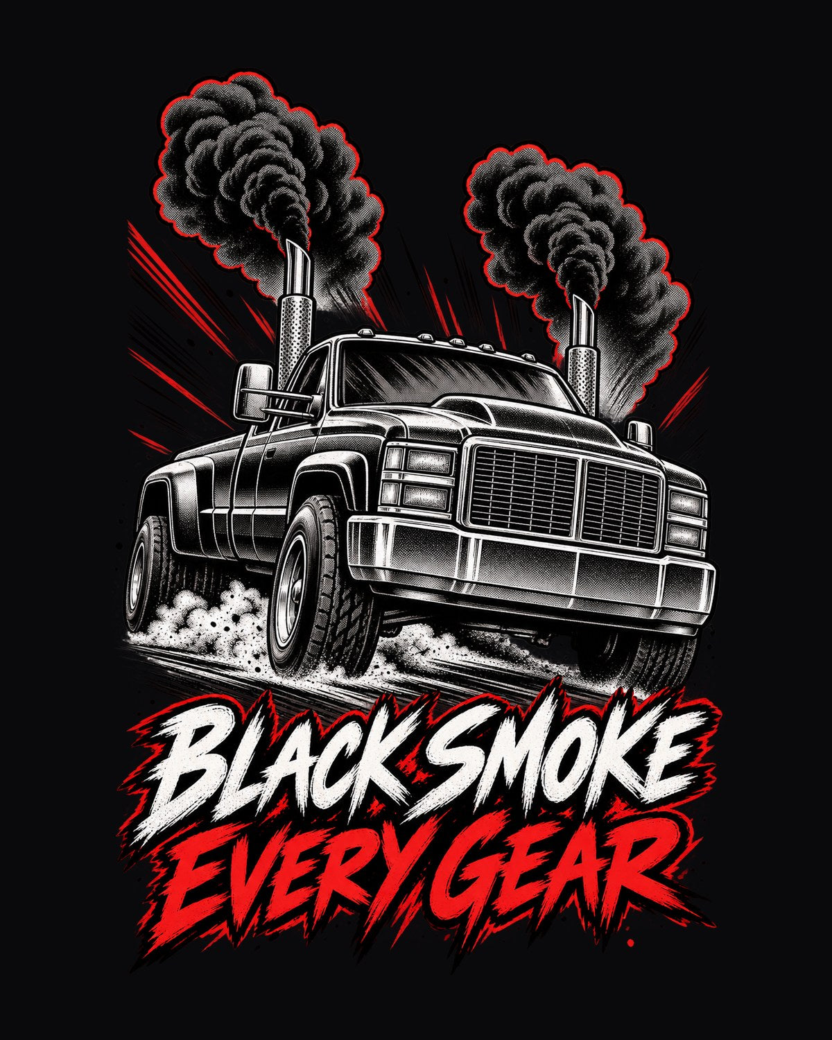 Dodge Ram 2500 12V Cummins Retro Manga Smoke Panel Shirt design only