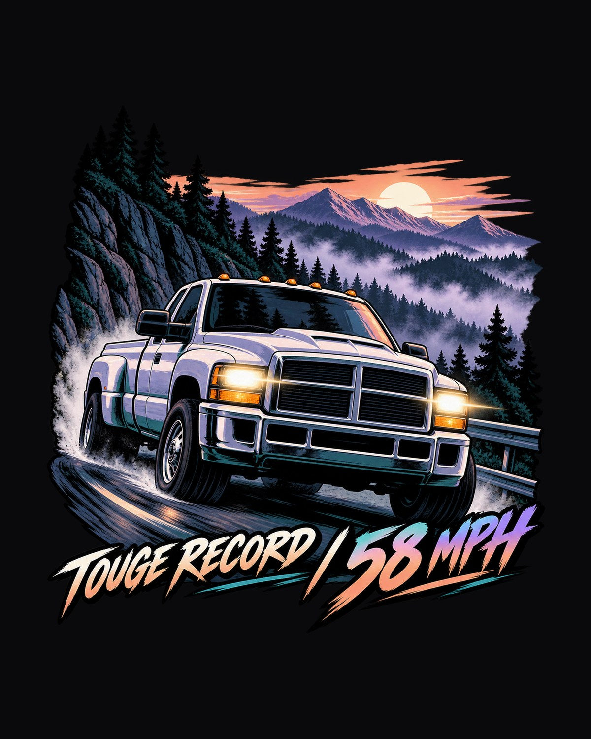 Dodge Ram 2500 12V Cummins Anime Touge Pass Shirt, 58 MPH design only