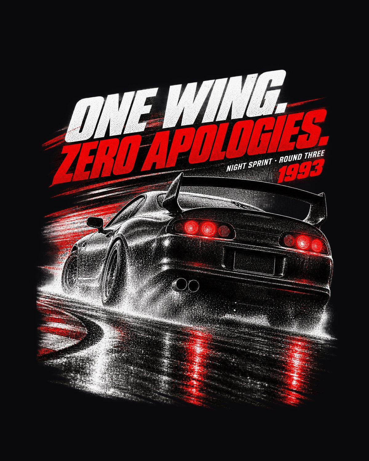 Toyota Supra A80 Night Sprint Race Poster Shirt, Round Three design only