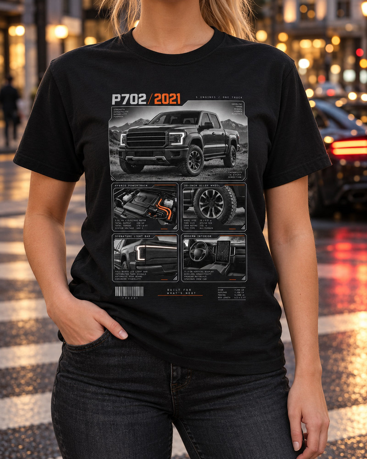 Ford F-150 P702 Light Bar Dossier Panel Shirt T-Shirt Black worn hero