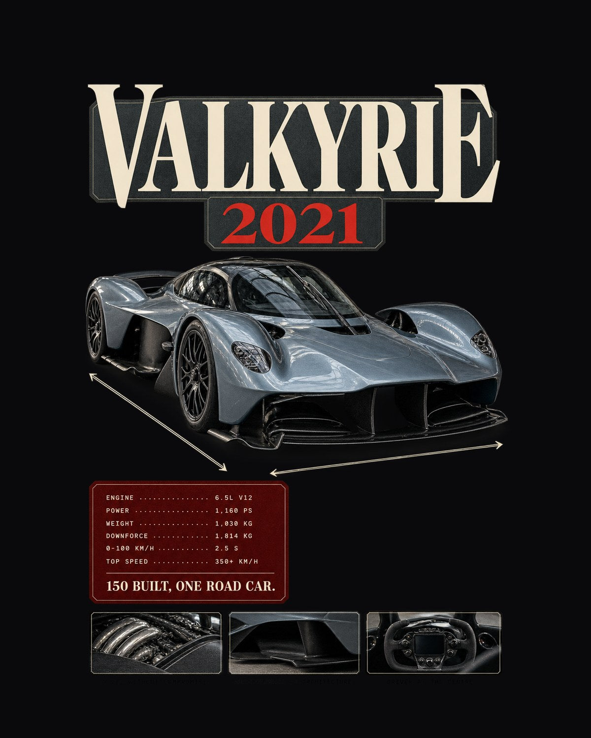 Valkyrie 2021 Archive Panel Tee, 150 Built Aston Martin design only