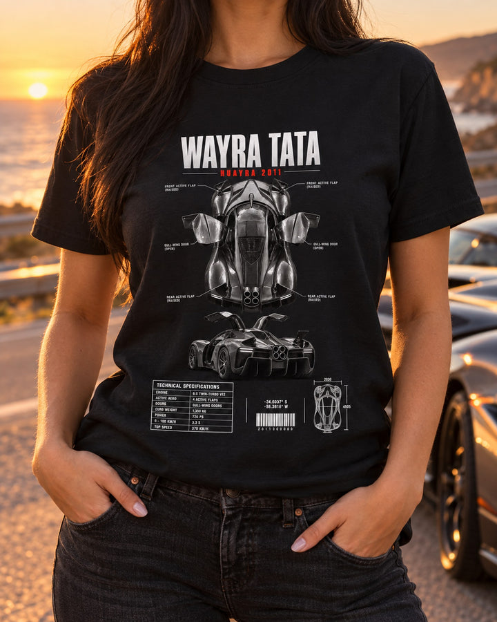 Pagani Huayra 2011 Wind Spec Poster Shirt, Hypercar Fan Gift T-Shirt Black worn hero