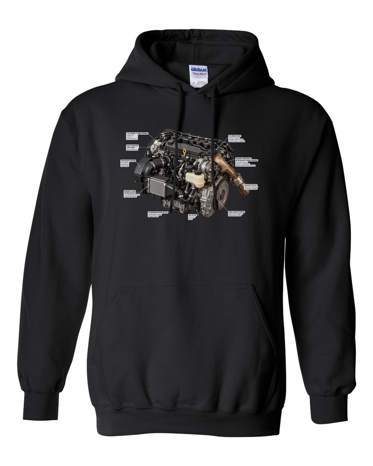 Toyota Land Cruiser 250 J250 US-spec blueprint with wheelbase dimension black pull over hoodie front view with the design