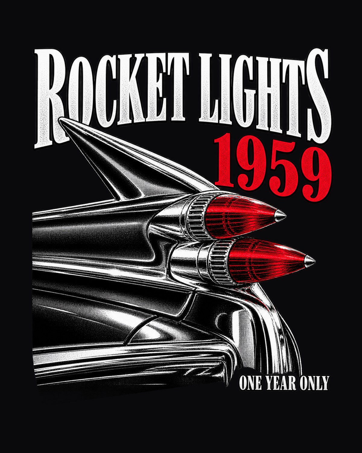 Cadillac Series 62 Coupe de Ville 1959 Rocket Lights Tee design only
