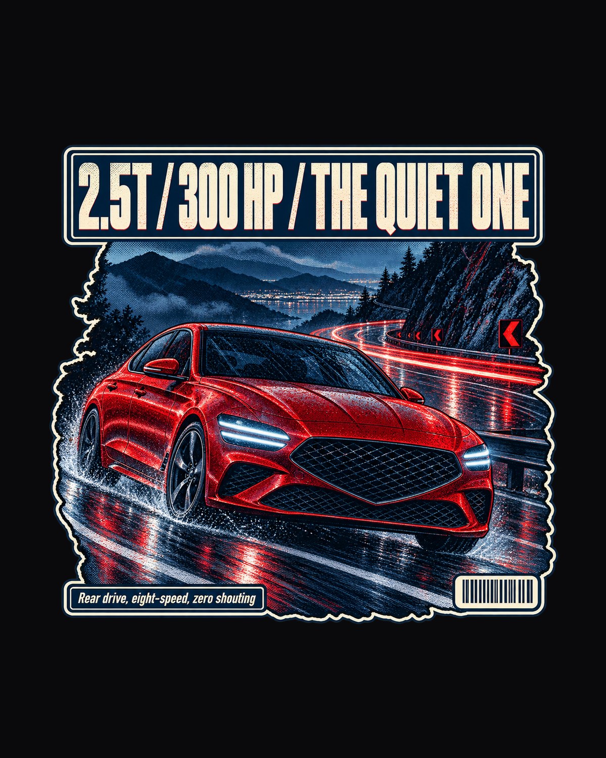 Genesis G70 2.0T Night Touge Graphic Tee, Quiet One design only