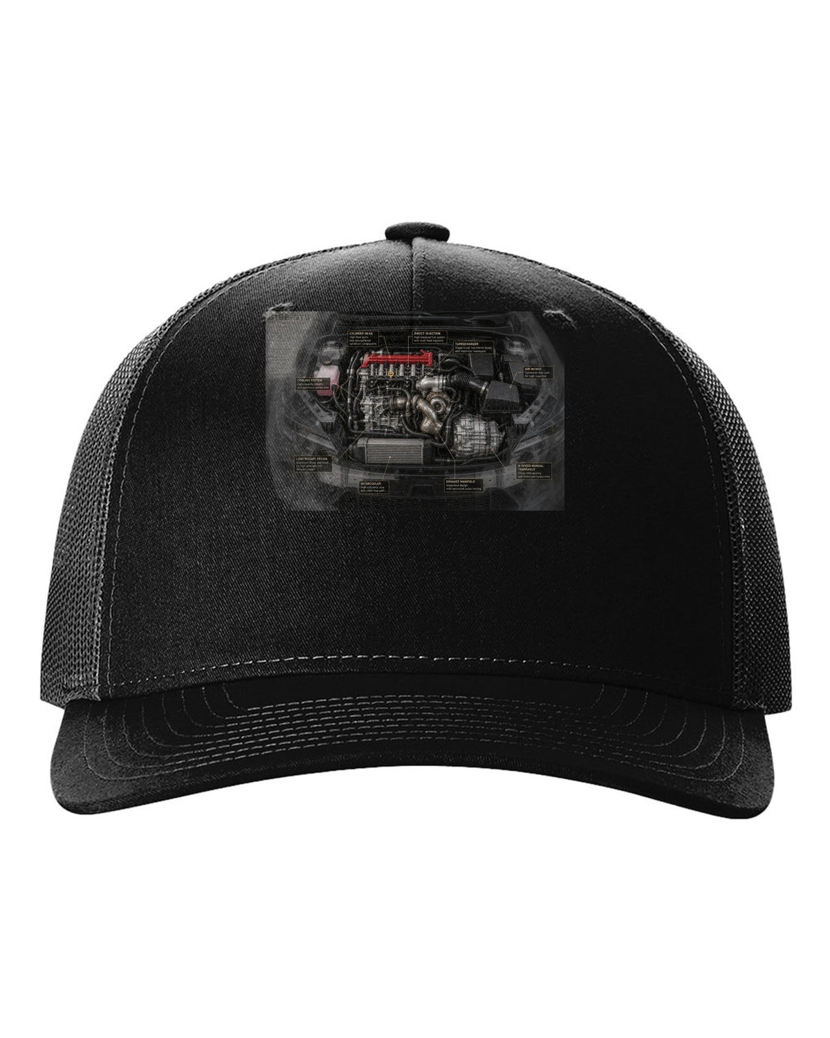 GR Corolla Circuit Edition Aero Callouts Graphic Tee black hat front view with the design