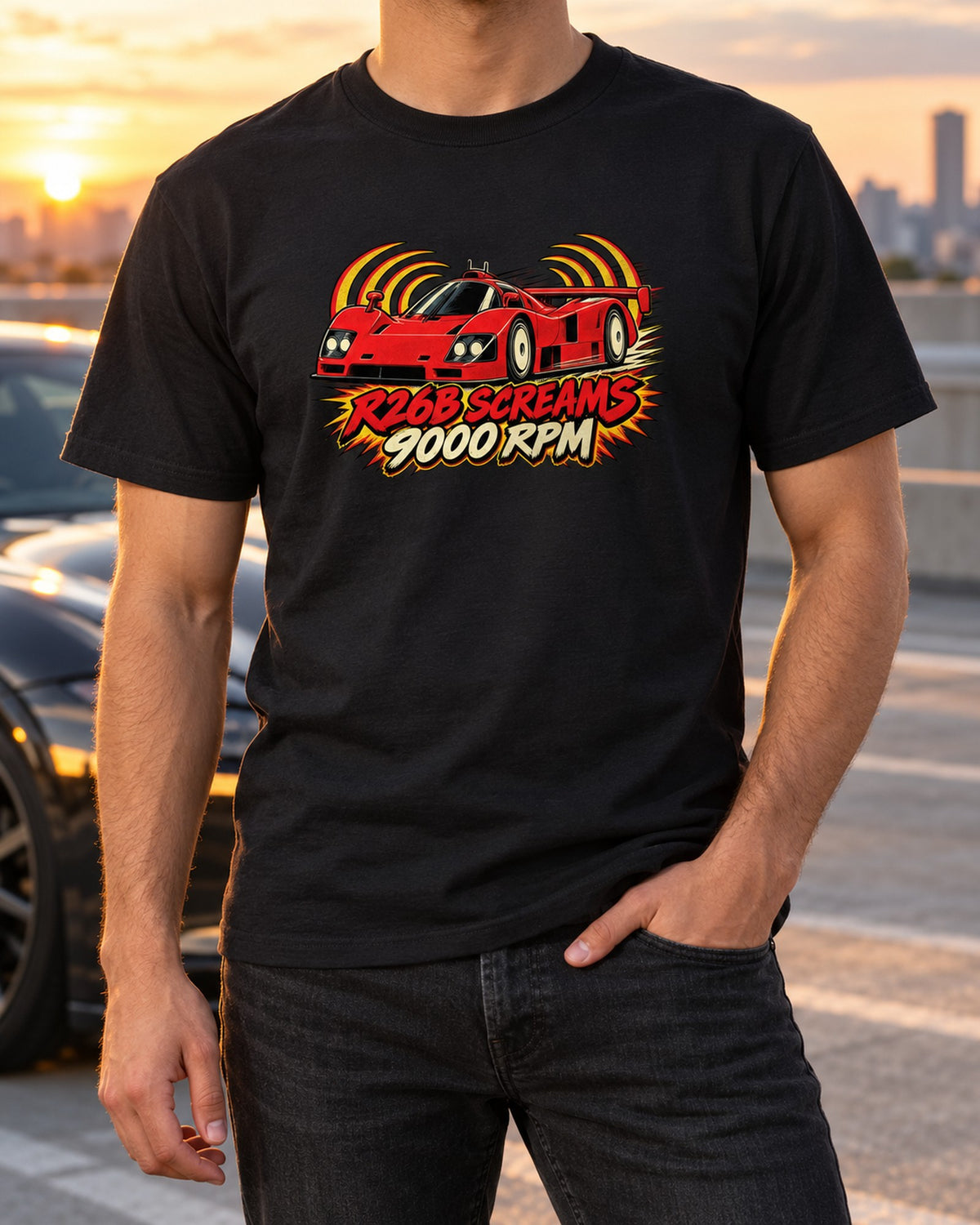 Mazda 787B Group C 1991 Varsity Crest Shirt, 2.6 L 4 Rotor T-Shirt Black worn hero