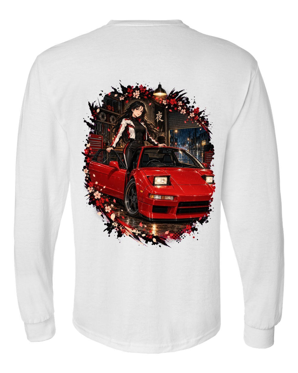 Honda NSX NA1 Anime Girl Long Sleeve White back