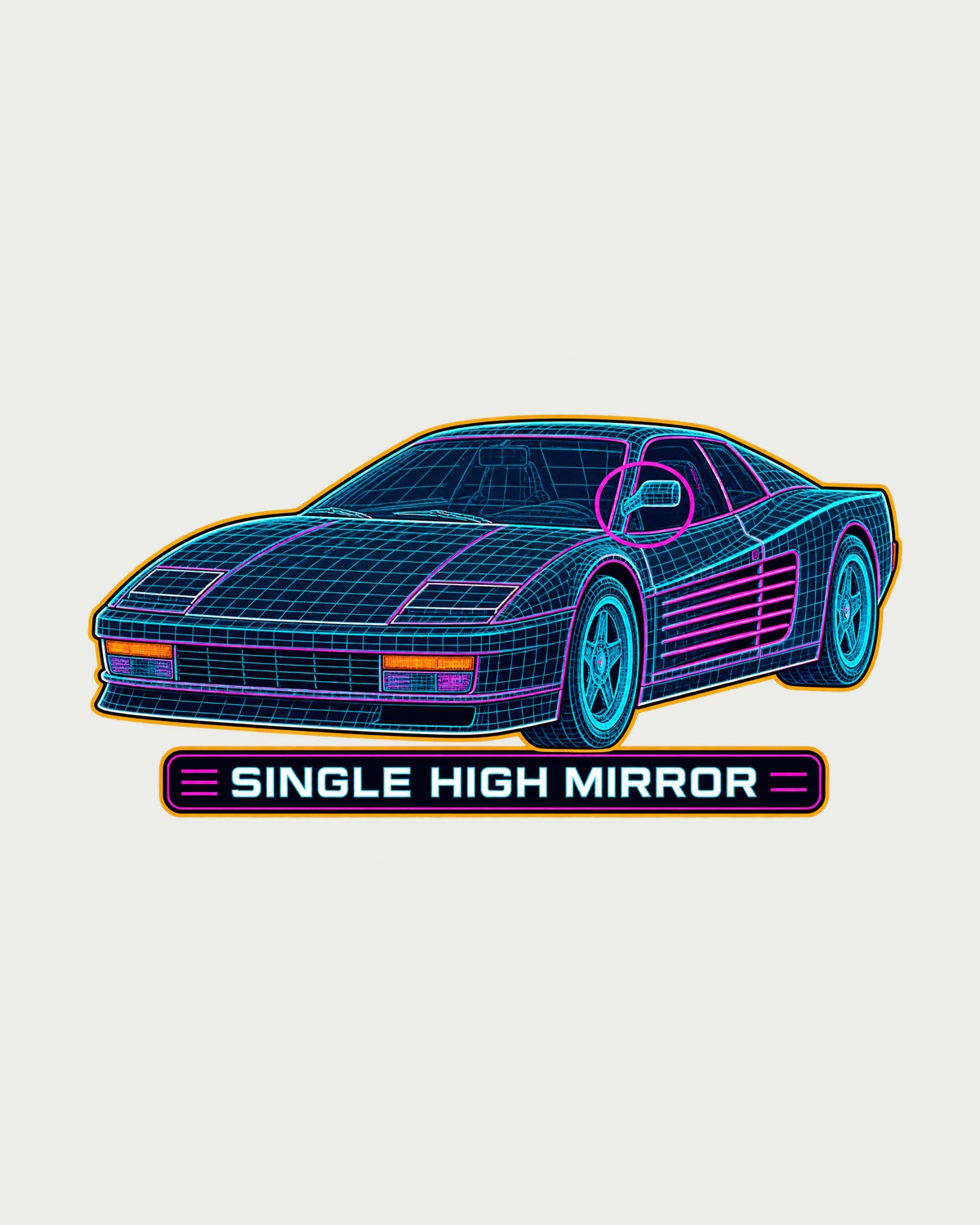 Ferrari Testarossa F110 CAD Wireframe Study Shirt, High Mirror design only